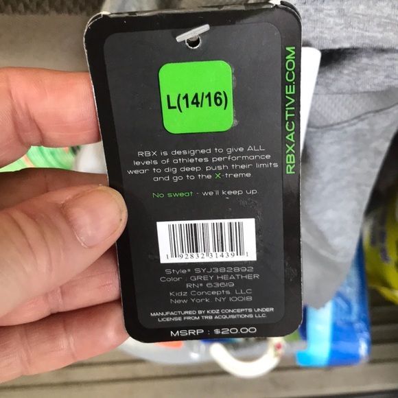 NWT RBX Reebok Perform Gray SS Tee Flexibility Quick Drying Lightweight L 14/16 - Picture 10 of 15